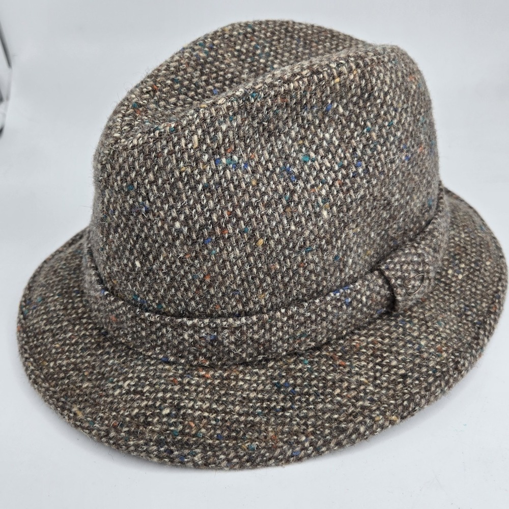 Vintage Pendleton 100% Virgin Wool Tweed Fedora Hat Size 7 1/8 Made In USA Union